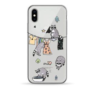 Pump Transperency Case Apple iPhone X/XS Raccoon Family