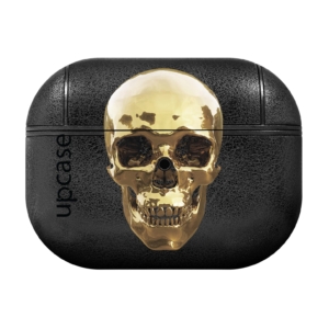 Чохол Upcase Натуральна шкіра AirPods Pro Gold Skull