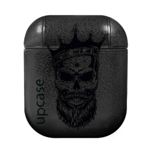 Чохол Upcase Натуральна шкіра AirPods 1/2 Black Skull