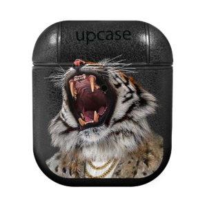 Чохол Upcase Натуральна шкіра AirPods 1/2 Tiger King