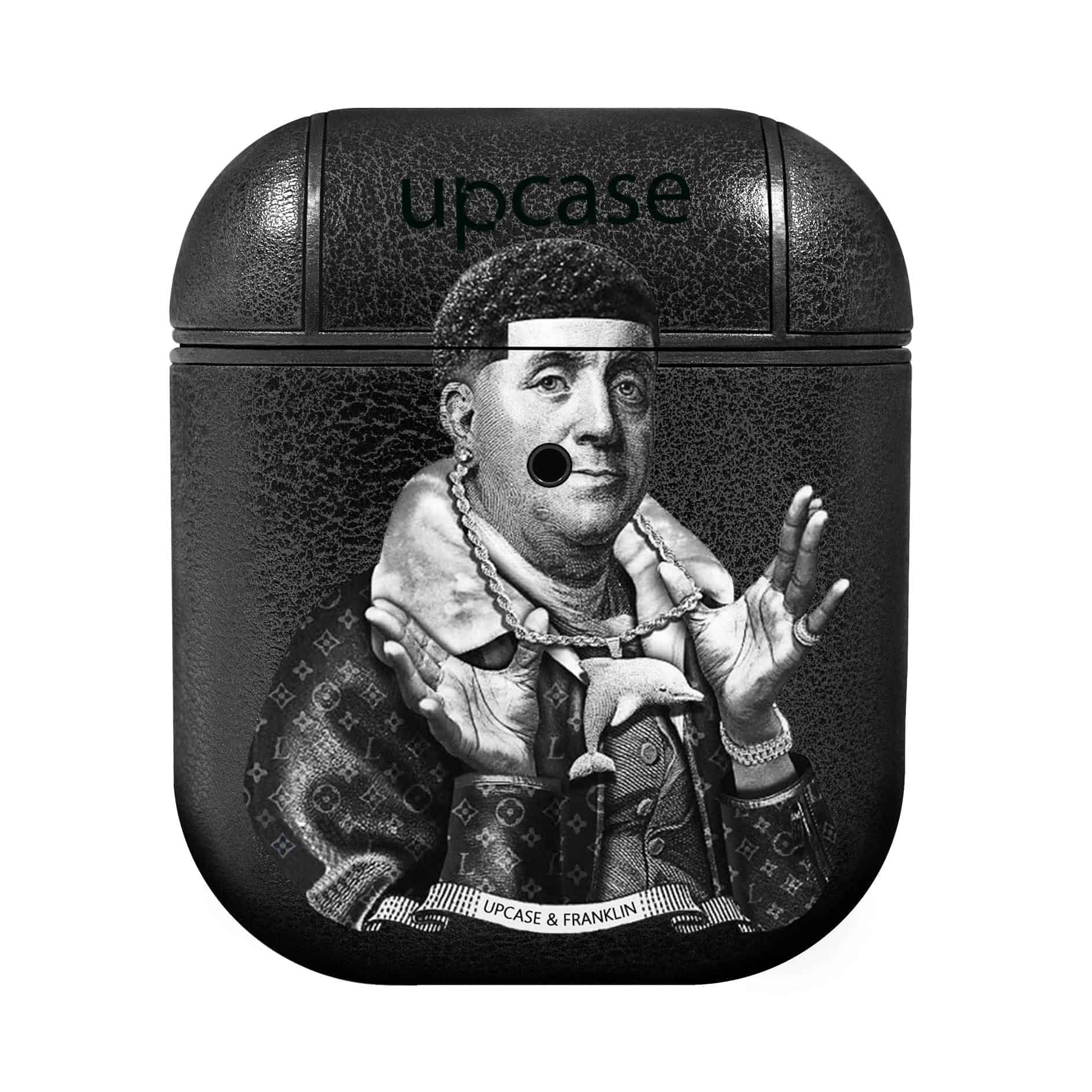 Чохол Upcase Натуральна шкіра AirPods 1/2 Ukraine Gold Чохол Upcase Натуральна шкіра AirPods 1/2 Ukraine Gold