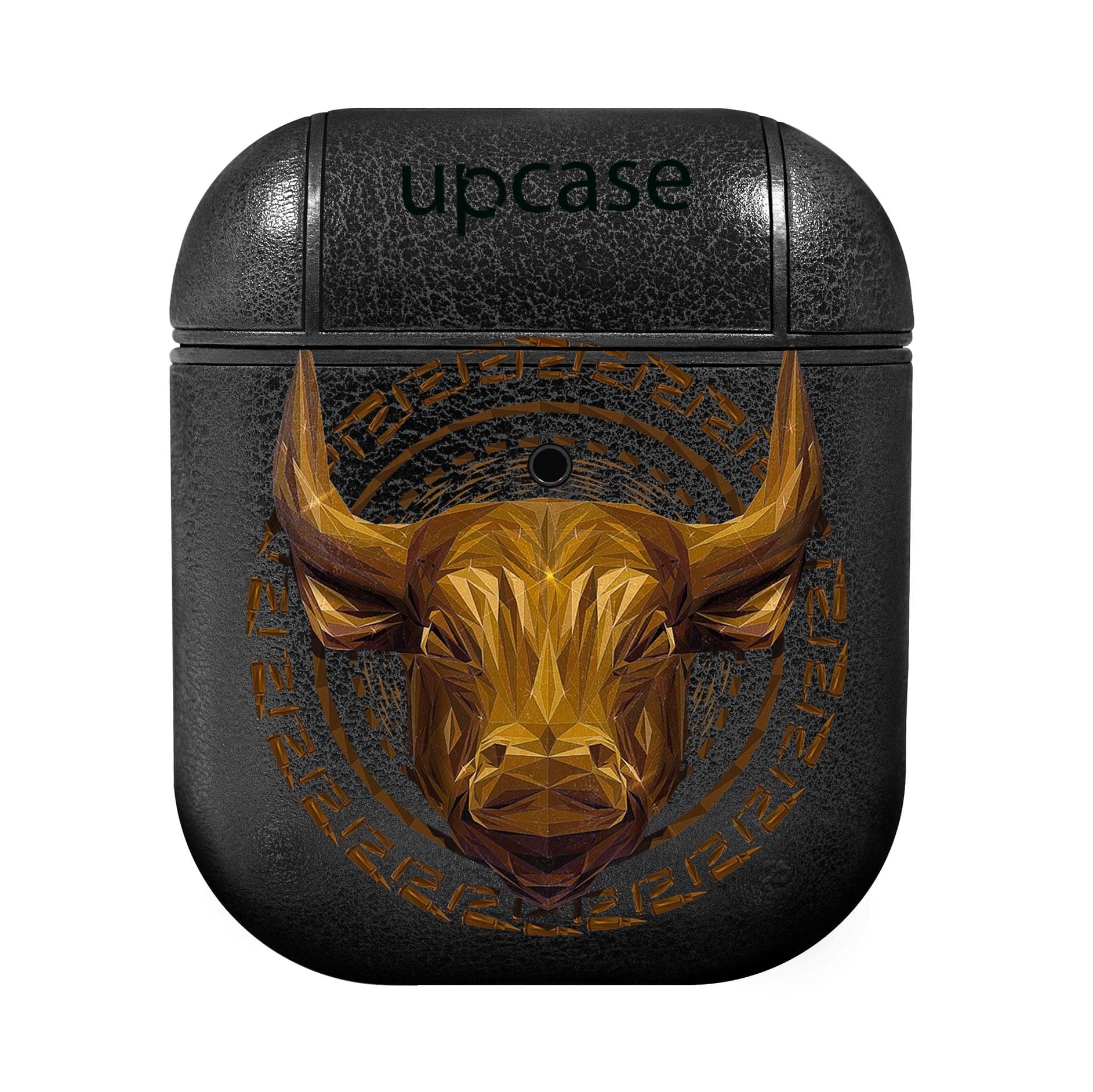 Чохол Upcase Натуральна шкіра AirPods 1/2 Ukraine Gold Чохол Upcase Натуральна шкіра AirPods 1/2 Ukraine Gold
