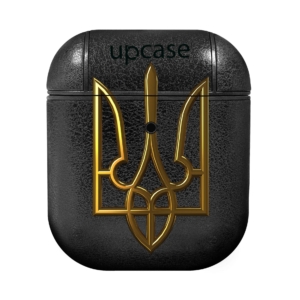 Чохол Upcase Натуральна шкіра AirPods 1/2 Gerb Gold