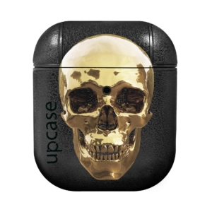 Чохол Upcase Натуральна шкіра AirPods 1/2 Gold Skull