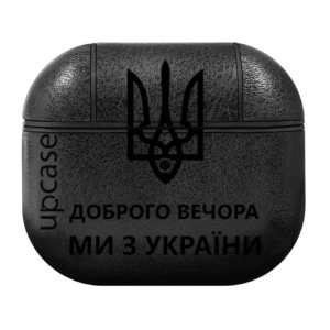 Чохол Upcase Натуральна шкіра AirPods 3 Ukraine Black