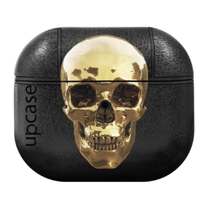 Чохол Upcase Натуральна шкіра AirPods 3 Gold Skull