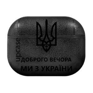 Чохол Upcase Натуральна шкіра AirPods Pro Ukraine Black